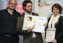3. Platz für die Agentur DIE1NS: Cristof Feichter, Philipp Smuck und Sandra Pichler.