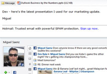 Ambitionierte Integration von Social Networks wie LinkedIn oder Facebook in Outlook.