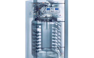 Vaillants Öl-Brennwertkessel icoVIT mit großer Wärmeübertragefläche im Inneren.