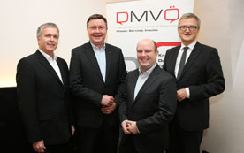 gegen das profiling-Verbot: Geschäftsführer Martin Wilfing, Präsident Anton Jenzer, Vizepräsident Markus Zadina und Vorstandsmitglied Ricardo-José Vybiral (v. li.).
