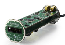 Die Elektronikinnereien des Spezialsensors für Gasströmungen in Industrieanlagen.