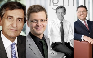 Erich Frommwald, Geschäftsführer der Kirchdorfer Gruppe, Andreas Wolf, Geschäftsführer Mapei GmbH, Gerald Beck, Managing Director Raiffeisen evolution und Karl-Heinz Strauss, CEO der Porr AG erzählen, wie Nachhaltigkeit in Ihrem Unternehmen umgesetzt wird.