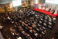 Volles Haus bei der 14. Auflage des Branchen-Events Enquete "Chance Hochbau" im Gironcoli-Kristall im Strabag-Haus.