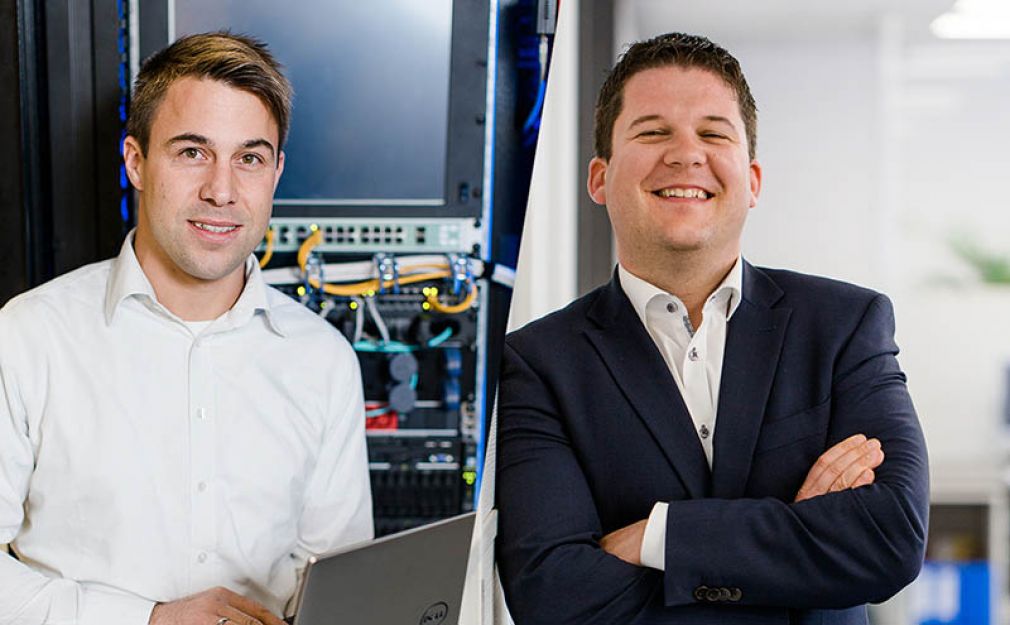 Harmonische Zusammenarbeit: Patrick Steininger, Standortleiter MP2 IT-Solutions NÖ, und Peter Reisinger, Vertriebsleiter EPS Electric Power Systems.