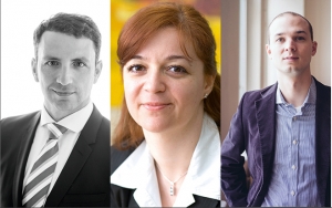 V.l.n.r.: Michael Hilbert (Horváth & Partners), Daniela Chikova (Partnerin A.T.Kearney), Christoph Samwer (Lendico "Geld braucht keine Bank").
