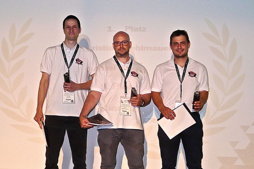 Foto: Die frischgebackenen Staatsmeister 2018 Daniel Sternig, Christian Mehlmauer und Christian Tatzer.