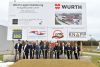 Spatenstich zur Logistik-Erweiterung bei Würth Österreich, v.l.: Felix Haselbacher, EMC, Bernhard Rottenbücher, Knapp, Bezirkshauptmann Josef Kronister, Bürgermeister Johann Hell, LH-Stv. Stephan Pernkopf, Alfred Wurmbrand, Geschäftsführer Würth, Adel Shebl, Dr. Shebl &amp; Partner Generalplaner, Ewald Kreuzhuber, Habau, Alexander Altmüller, Porr Bau GmbH., Stefan Gugerell, Würth.