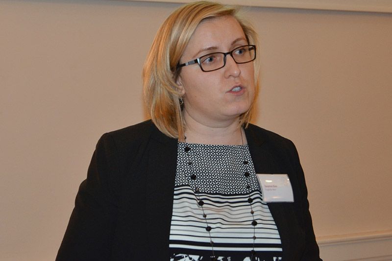 Susanne Ebm, Flughafen Wien, bei ihrem Impulsvortrag vor dem Quality Leadership Circle.