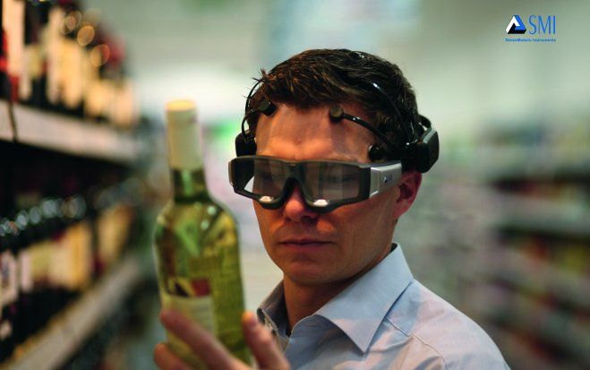Mobile Eye-Tracking dokumentiert die Blickverläufe in einem Supermarkt.