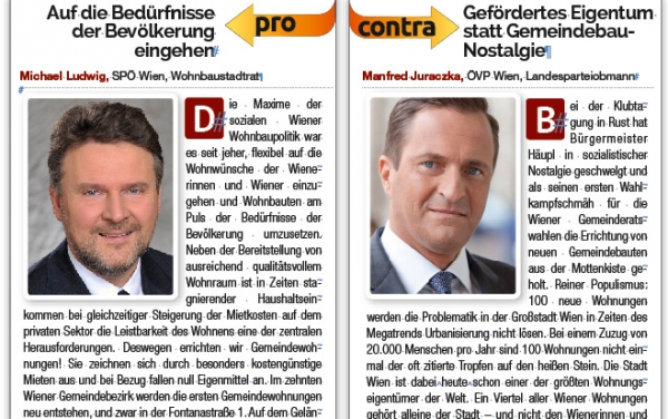 Wohnbaustadtrat Michael Ludwig und ÖVP-Landesparteiobmann Manfred Juraczka im verbalen Schlagabtausch.