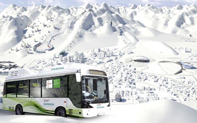 (Foto: bereitgestellt) Zero-emission-elektrobus. Grünes Shuttle durch Schladming.