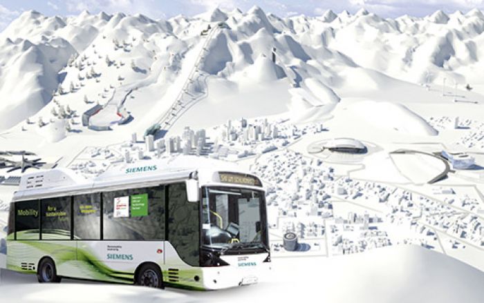 (Foto: bereitgestellt) Zero-emission-elektrobus. Grünes Shuttle durch Schladming.