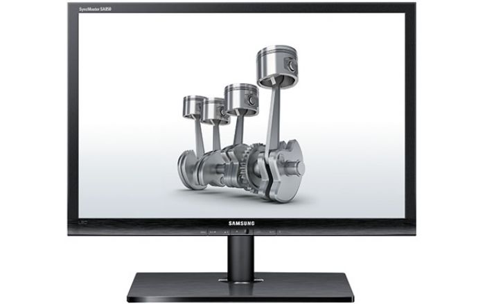 (Foto: Samsung) Highend-Monitor von Samsung: »SA850« lässt sich um bis zu 150 Zentimeter erhöhen und stellt das Bild auch hochkant dar.