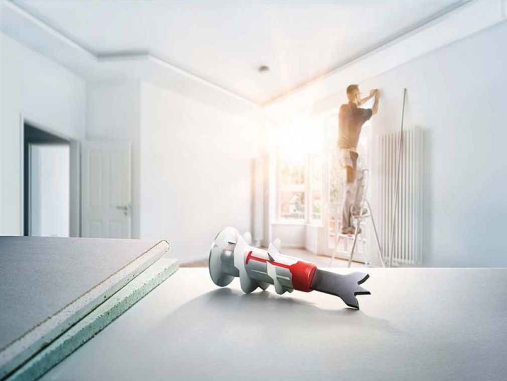 Fischer: Neuer Dübel für Gipskartonplatten