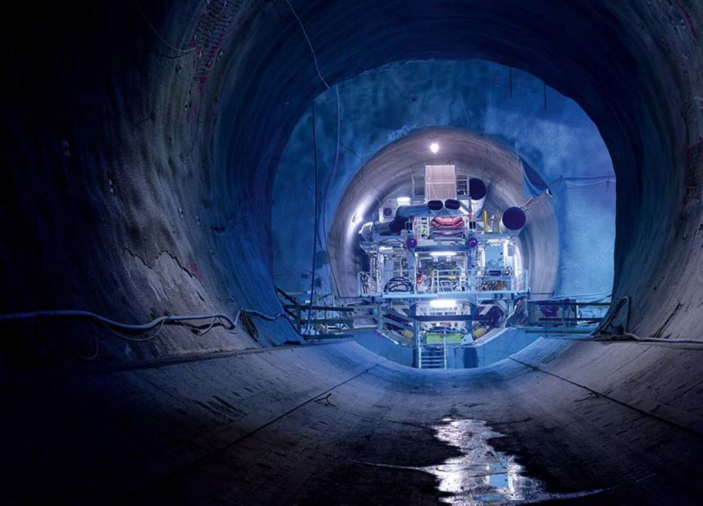 Foto: Die beiden Bohrer werden in Einzelteilen angeliefert und unter der Erde zusammengebaut.