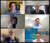 Im Zoom-Gespräch zum Thema KI und Machine Learning in der Praxis: Martin Szelgrad (Report), Hans Aubauer (SVS), Isabell Claus (Thinkers.ai), Benedikt Bonnmann (adesso), Peter Reichstädter (Parlament) und Jürgen Leitner (adesso).
