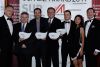 Die WirtschaftsOskar Gewinner 2017 v.li: Frequentis AG, Stratodesk GmbH, ETM professional control GmbH, Riegl Laser Measurement Systems GmbH, nicht anwesende Gewinner: Aichelin Holding GmbH, ViewAR GmbH, flankiert von Außenwirtschaft Austria Chef Walter Koren re. außen und WD Rudolf Thaler li. außen.