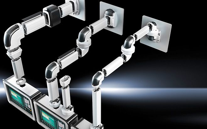 Rittal präsentierte das neue Tragarmsystem CP 60/120/180.