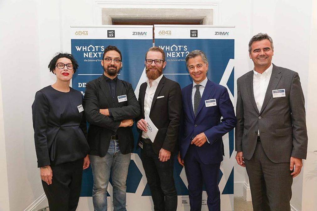 Petra Maier (Moser Architects), Saverio Panata (Carlo Ratti Associati), Daniel Cronin, Peter Ulm (6B47 Real Estate Investors AG) und Alexander Nußbaumer (ZIMA Holding)