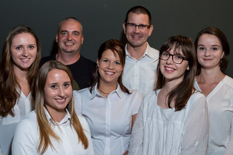 Sammeln fleißig Informationen zu Business-Events in der Region DACH: Lisa Augustin, Lisa Kornsteiner, Ritchie Pettauer, Stephanie Kopp, Thomas Goiser, Sophia Ramoser, Magdalena Fuerst und (nicht im Bild) Julia Bokesch.